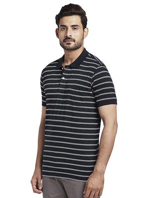 blue striped polo t-shirt - 17768695 - Standard Image - 2