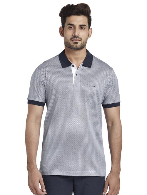 blue printed polo t-shirt - 17768702 - Standard Image - 1