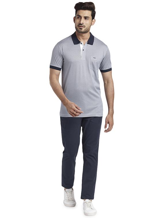 blue printed polo t-shirt - 17768702 - Zoom Image - 4