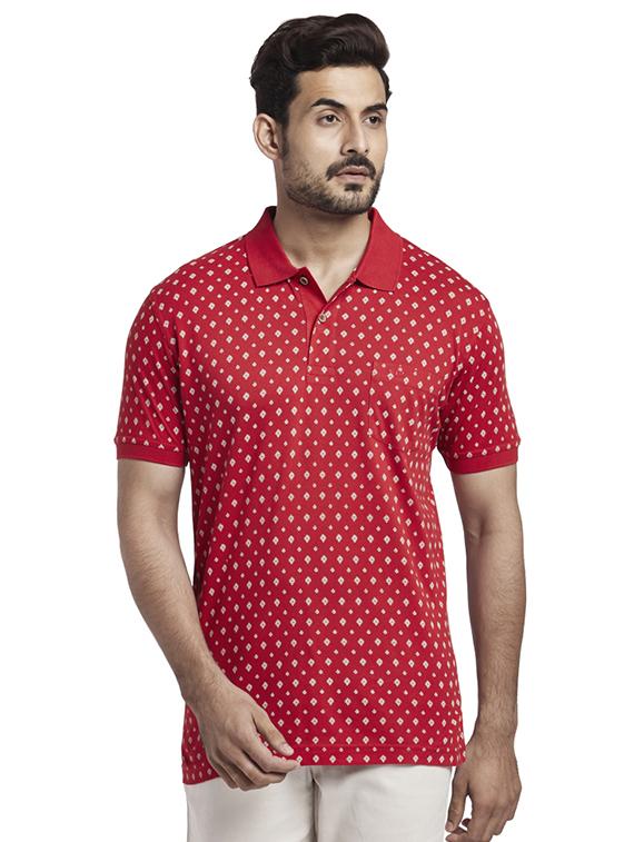 red printed polo t-shirt - 17768710 - Zoom Image - 1