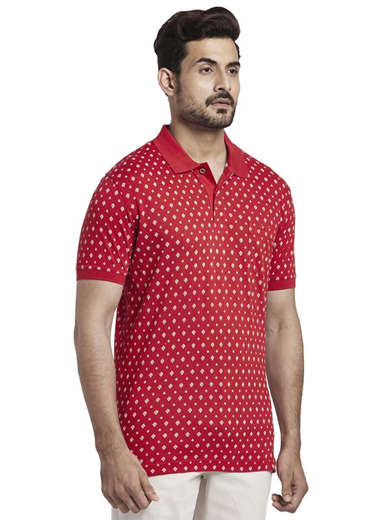 red printed polo t-shirt - 17768710 - Zoom Image - 2