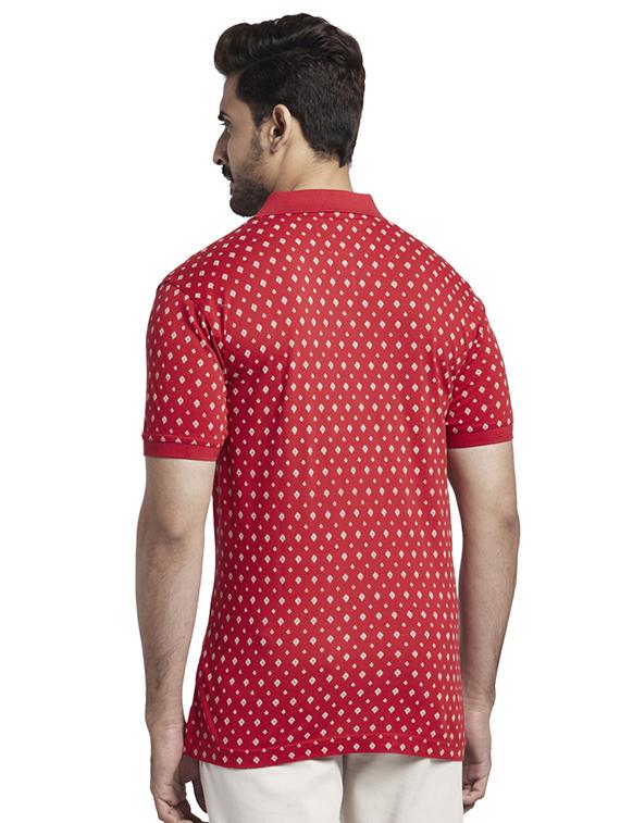 red printed polo t-shirt - 17768710 - Zoom Image - 3
