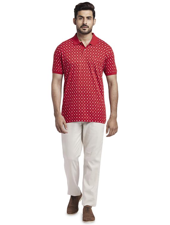 red printed polo t-shirt - 17768710 - Zoom Image - 4
