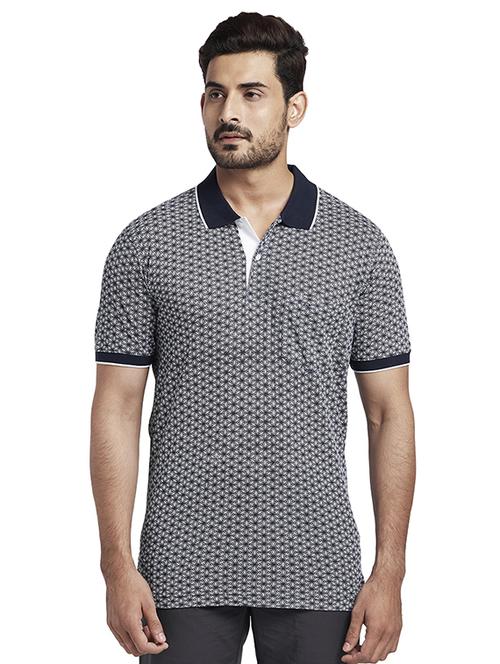 blue printed polo t-shirt - 17768711 - Standard Image - 1