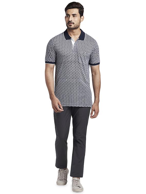 blue printed polo t-shirt - 17768711 - Zoom Image - 4