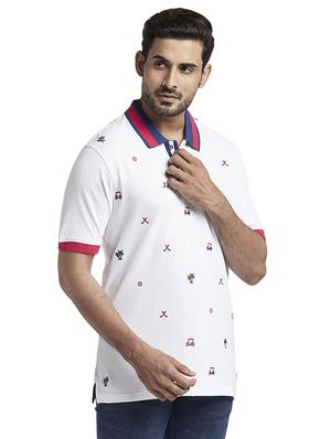 white printed polo t-shirt - 17768719 - Standard Image - 2