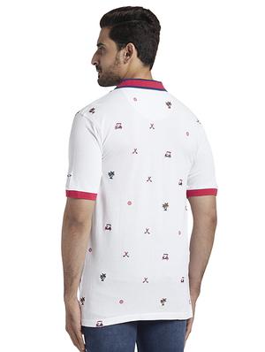 white printed polo t-shirt - 17768719 - Standard Image - 3