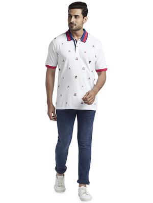 white printed polo t-shirt - 17768719 - Standard Image - 4