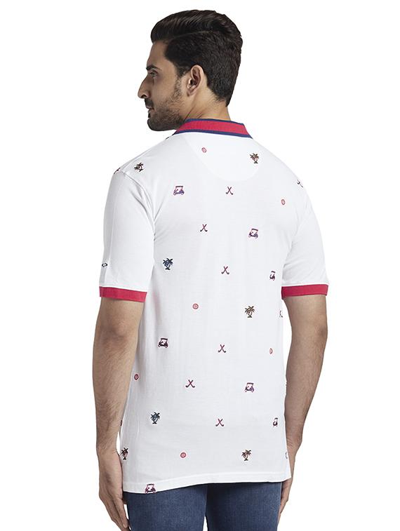 white printed polo t-shirt - 17768719 - Zoom Image - 3