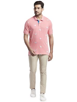 pink printed polo t-shirt - 17768720 - Standard Image - 4