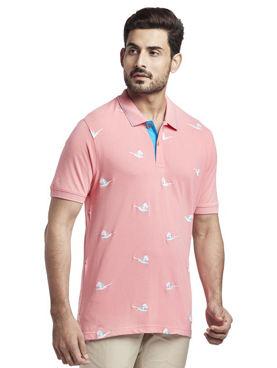 pink printed polo t-shirt - 17768720 - Zoom Image - 2