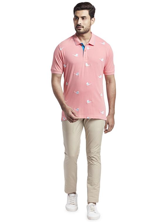 pink printed polo t-shirt - 17768720 - Zoom Image - 4