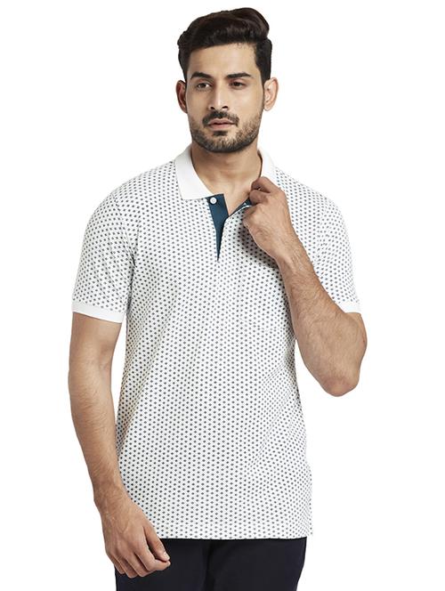 white printed polo t-shirt - 17768725 - Standard Image - 1