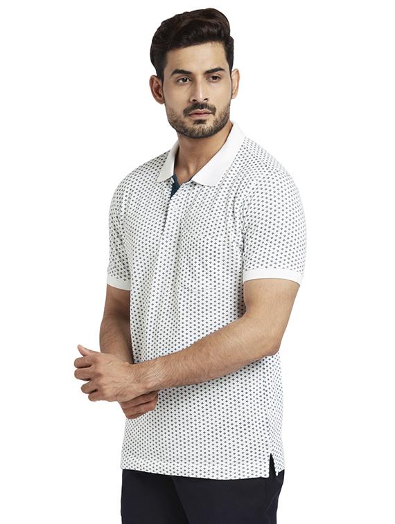 white printed polo t-shirt - 17768725 - Zoom Image - 2