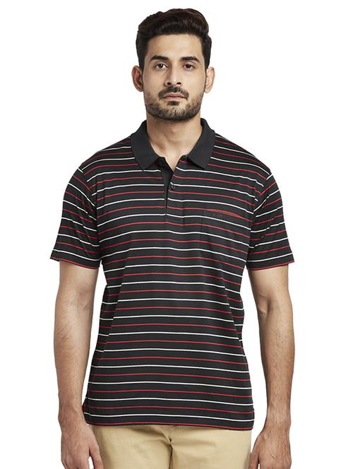 black striped polo t-shirt - 17768728 - Standard Image - 1