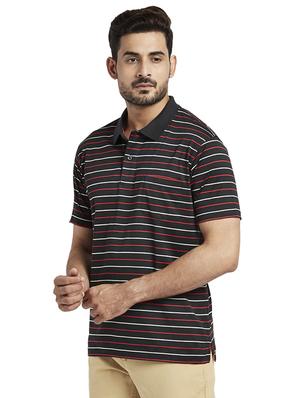 black striped polo t-shirt - 17768728 - Standard Image - 2
