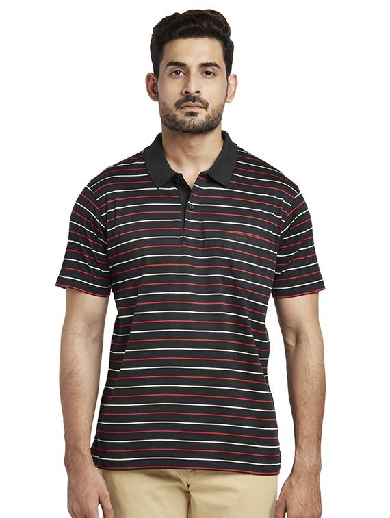 black striped polo t-shirt - 17768728 - Zoom Image - 1