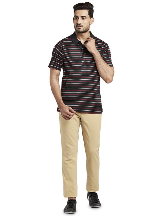 black striped polo t-shirt - 17768728 - Zoom Image - 4
