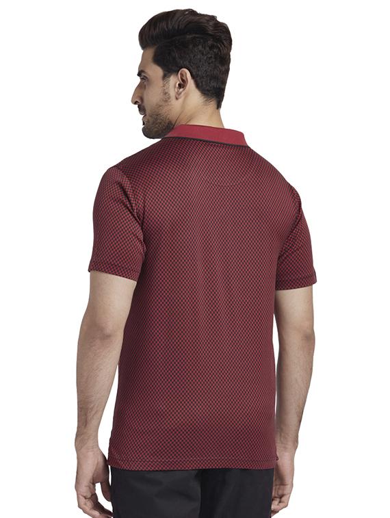maroon checkered polo t-shirt - 17768734 - Zoom Image - 3