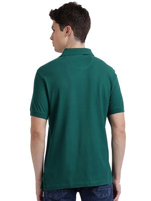 green solid polo t-shirt - 17768735 - Standard Image - 3