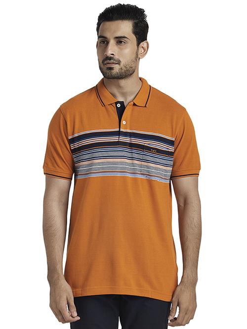 mustard striped polo t-shirt - 17768761 - Standard Image - 1