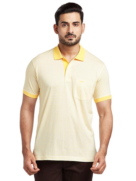 yellow printed polo t-shirt - 17768766 - Zoom Image - 1