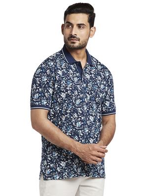 navy blue floral polo t-shirt - 17768780 - Standard Image - 2
