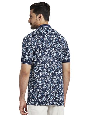 navy blue floral polo t-shirt - 17768780 - Standard Image - 3
