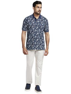 navy blue floral polo t-shirt - 17768780 - Standard Image - 4