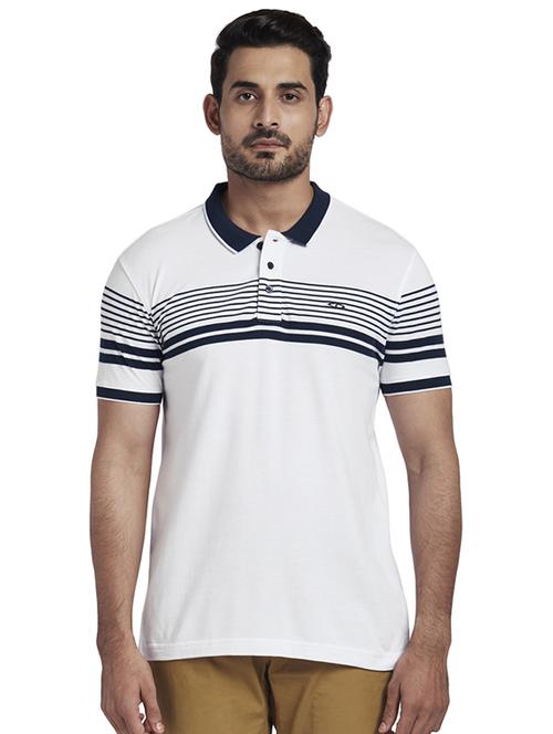 white striped polo t-shirt - 17768785 - Standard Image - 1