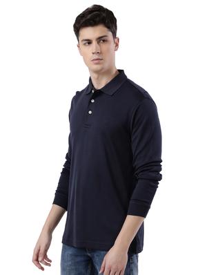 blue solid polo t-shirt - 17768791 - Standard Image - 2
