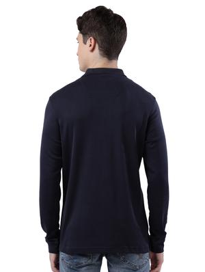 blue solid polo t-shirt - 17768791 - Standard Image - 3