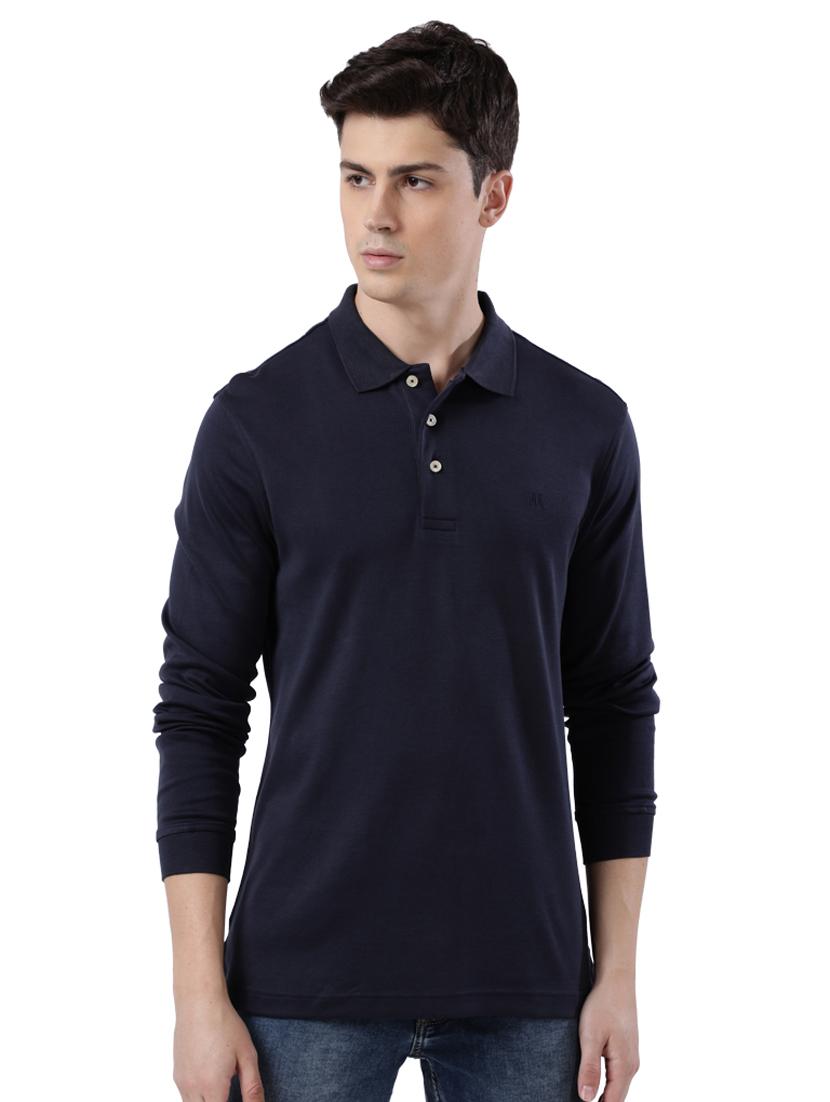 blue solid polo t-shirt - 17768791 - Zoom Image - 1
