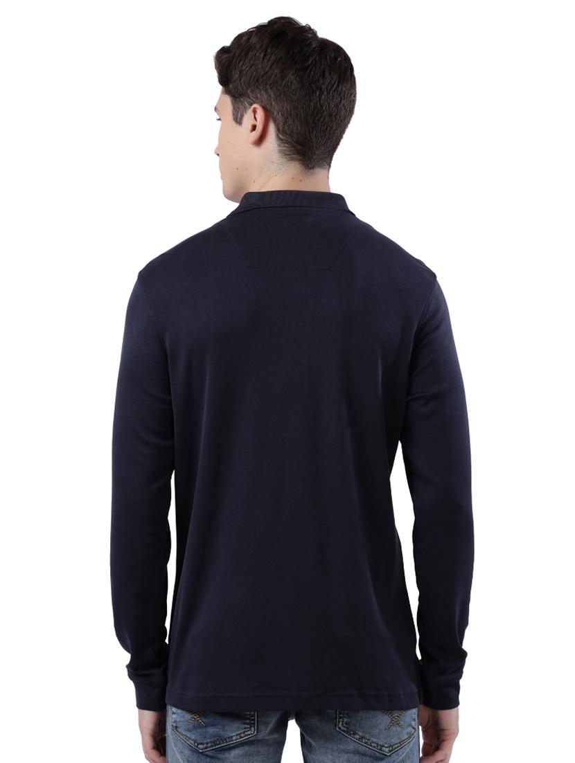 blue solid polo t-shirt - 17768791 - Zoom Image - 3
