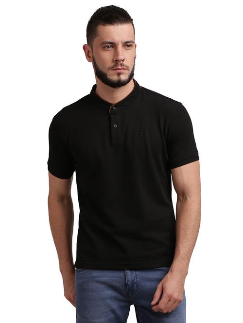 black solid polo -shirt - 17768890 - Standard Image - 1