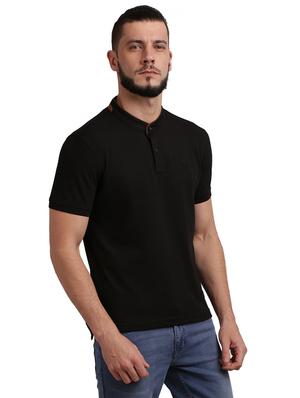 black solid polo -shirt - 17768890 - Standard Image - 3