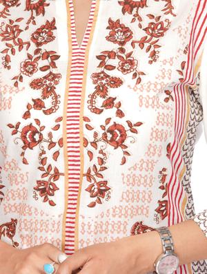 red cotton kurta pant set - 17769069 - Standard Image - 4