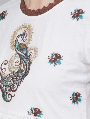 embroidered flared kurti - 17769194 - Standard Image - 5