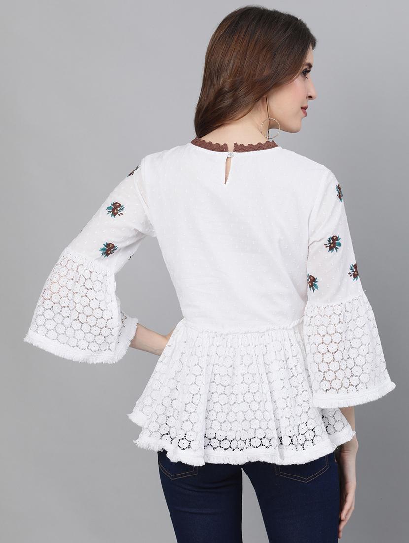 embroidered flared kurti - 17769194 - Zoom Image - 3