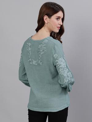 embroidered a-line kurti - 17769196 - Standard Image - 3