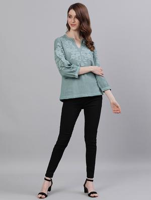 embroidered a-line kurti - 17769196 - Standard Image - 4
