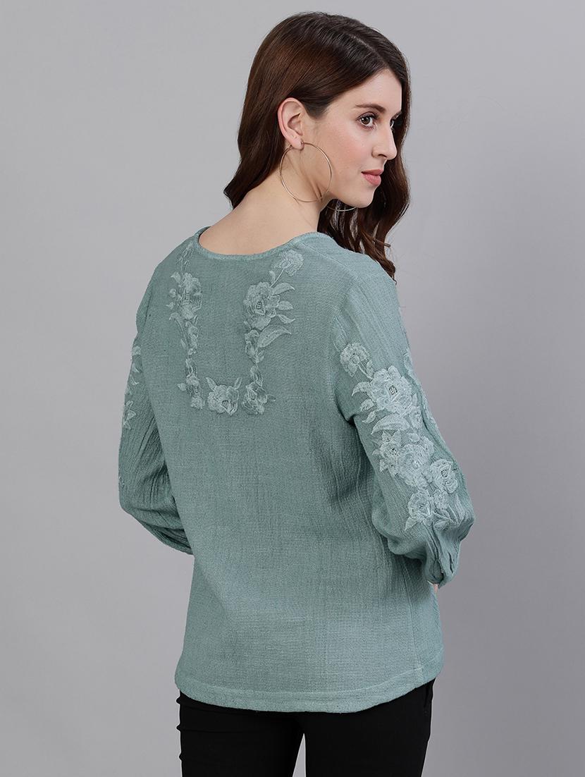 embroidered a-line kurti - 17769196 - Zoom Image - 3