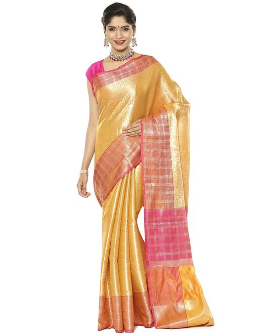 self design kanjivaram saree with blouse - 17769349 - Standard Image - 1