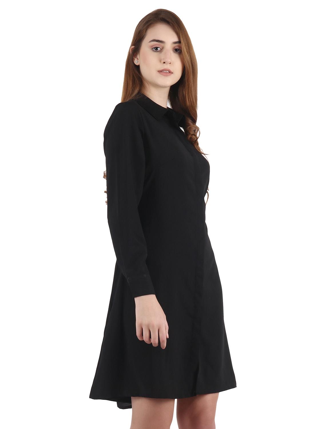 black solid shirt dress - 17769782 - Zoom Image - 2