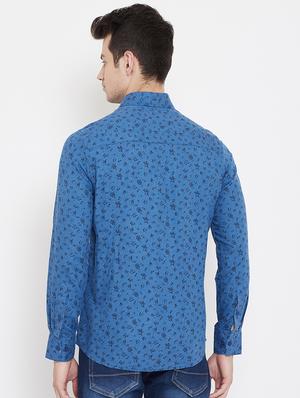 blue printwd casual shirt - 17769940 - Standard Image - 4