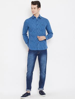 blue printwd casual shirt - 17769940 - Standard Image - 5