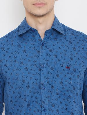blue printwd casual shirt - 17769940 - Standard Image - 6