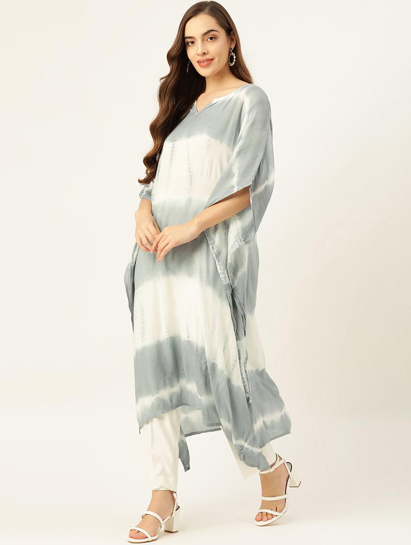 tie & dye kaftan kurta - 17770127 - Zoom Image - 2