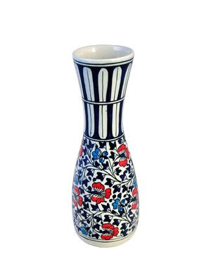 craftghar blue ceramic flower vase in handmade 11.5 inch | hand painted flower vase ceramic , multi color - 17770880 - Standard Image - 2