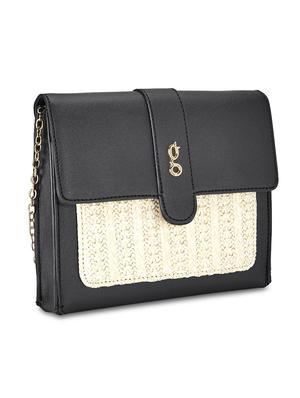 black leatherette (pu) regular sling bag - 17771061 - Standard Image - 4